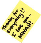 Sarah left this sweet note before she left