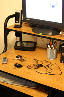 Slightly messy desk